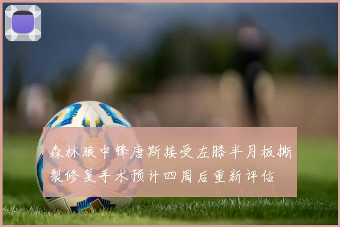 森林狼中锋唐斯接受左膝半月板撕裂修复手术预计四周后重新评估